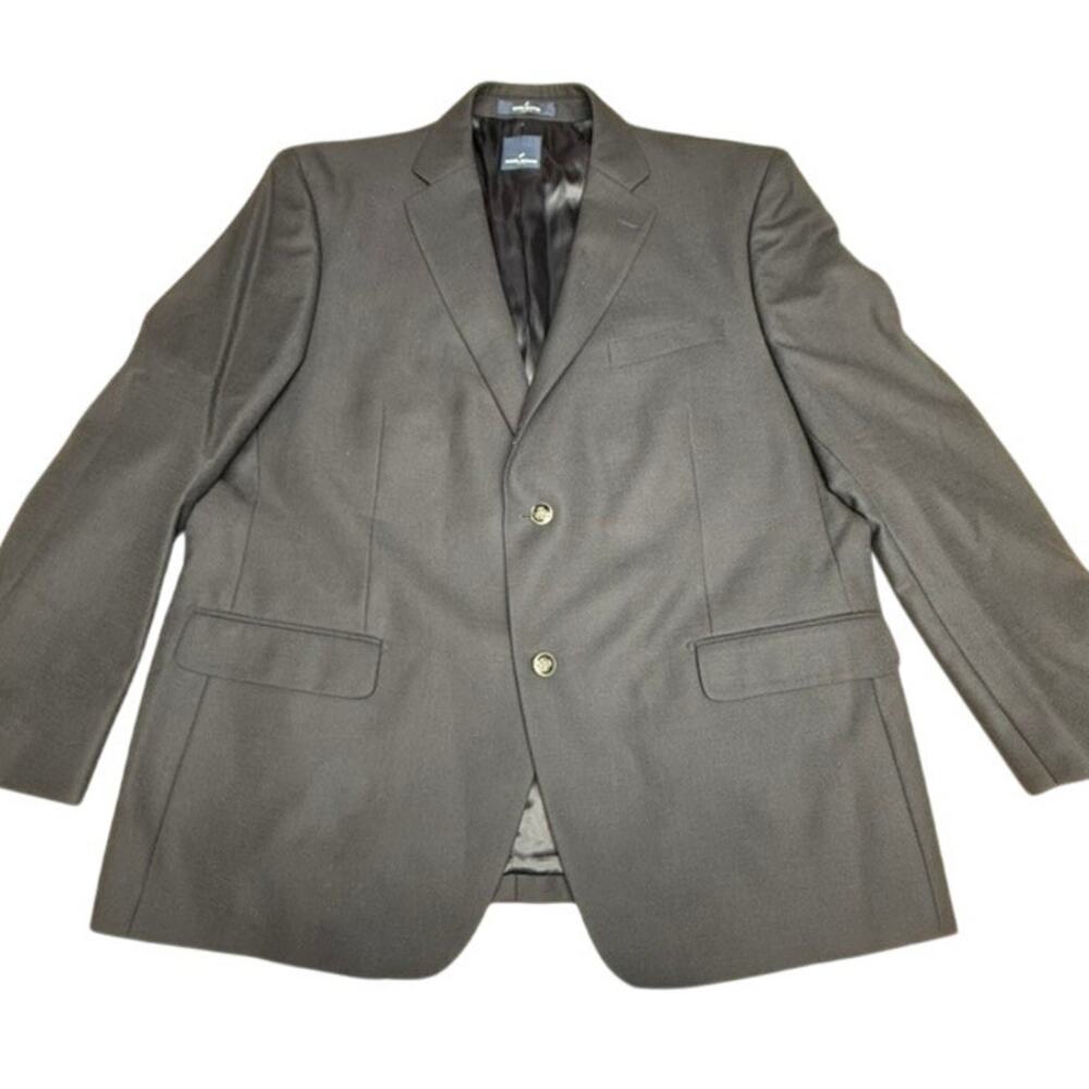 "Daniel Hechter" Paris Blazer SZ 48R Platinum Blk‎ Parvizi Double Vented Wedding